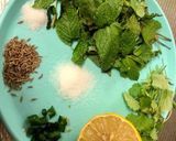 A picture of step 1 of Mint Masala Puri.