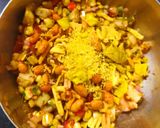 A picture of step 3 of Corn Bhel.