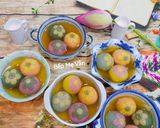 Hình bước làm 6 của món Chè trôi nước hoa ngũ sắc