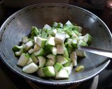 A picture of step 2 of Ghosala chi bhaji/ Sponge gourd curry.