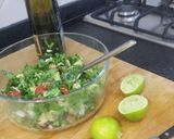 A picture of step 4 of Avocado salad in an avocado!.