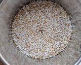 A picture of step 9 of Amaranth or Rajgira Halwa.