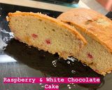 A picture of step 6 of Raspberry & White Chocolate Cake.