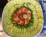 Une image de l'étape 6 de Salade de concombre, tomates, poivron et algues de Bretagne.