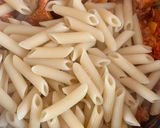 A picture of step 3 of Creamy bacon and pepper pasta.