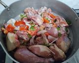 A picture of step 1 of Green chilli chicken karahi.