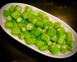 Hình bước làm 1 của món Đậu bắp sốt gừng