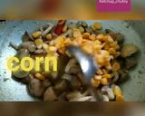 A picture of step 4 of Spinach Corn Mushroom.