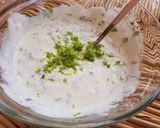 A picture of step 6 of Spicy lamb meatballs with a tangy yoghurt sauce.