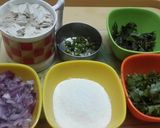 A picture of step 1 of Poha and Rice flour Masala Doughnuts.