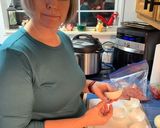 A picture of step 3 of Bacon-wrapped meatloaf bombs!.