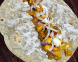 A picture of step 4 of Paneer roll.