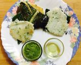 A picture of step 4 of Rice panki.