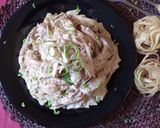 A picture of step 9 of Fettuccine Alfredo Pasta.