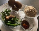 A picture of step 1 of Rajgira stuffed paratha.