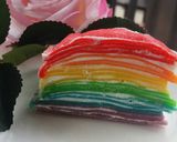Foto langkah ke 8 dari resep Mille crepes rainbow.