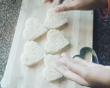 A picture of step 1 of Shahi Toast hearts.