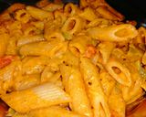 A picture of step 3 of Red sauce pasta.