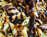 A picture of step 3 of Cold Pasta with Eggplant and Almond Pesto.