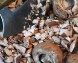 A picture of step 1 of Duxelles.