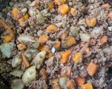 Foto do passo 4 de Carne moída de soja com legumes