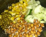 A picture of step 2 of Sprouts corn salad with green chutney.