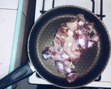 A picture of step 3 of Gizzard with rice and greens.