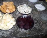 A picture of step 1 of Mixed Fruit Jam.