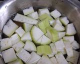 A picture of step 1 of Lauki Chana dal (no onion no garlic).