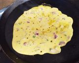 A picture of step 3 of Besan Onion Chilla.