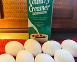 A picture of step 1 of Eggs with Canadian Bacon.