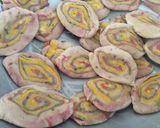 A picture of step 5 of Multi colored mathri.