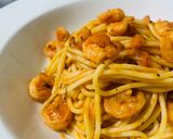 A picture of step 6 of Shrimp Pasta with Tomato Sauce.