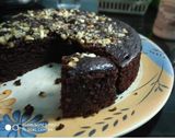 A picture of step 9 of Chocolate banana walnut cake.