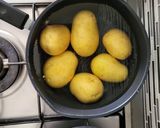 A picture of step 1 of Kiev's cutlet and baked potato😊.