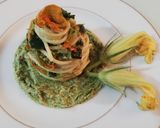Foto del passaggio 6 della ricetta Spaghetti con crema di zucchine e fiori di zucca 🌷