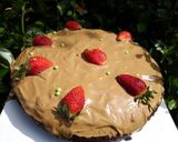 A picture of step 3 of Dalgona Coffee Cake frosting.