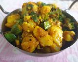 આલુ ભીંડી ની સબ્જી રેસીપી સ્ટેપ1ફોટો