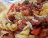 A picture of step 6 of Prawns pasta.