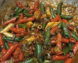 A picture of step 3 of Tri colour pasta.