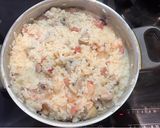 Foto del paso 2 de la receta: Arroz cremoso de gamba y salteado de champiñones en crema de espinacas