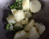 A picture of step 6 of Aloo (potato) matar (peas) less oil kachodis.