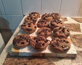 Foto del paso 7 de la receta: Muffins saludables de bananas y mandarina con avena, cacao amargo🍌🍊🧁🧁
