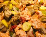 A picture of step 5 of Roasted Cajun Eggplant, 🍆, Shrimp 🍤 and Zucchini.