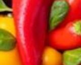A picture of step 1 of Red Bell Pepper, Mango, Orange Tang Smoothie.