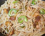 A picture of step 7 of Masala spaghetti.
