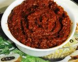 A picture of step 1 of Spicy Mutton Curry in the Traditional Goan 'Recheado Masala' Paste 😋.
