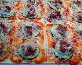 Foto del paso 11 de la receta Mini pizzas de calabacín, jamón y queso Philadelphia