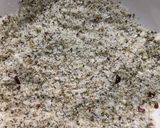 A picture of step 1 of Italian popcorn seasoning mix.