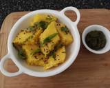 Rava Besan Dhokla And Tomato Coriander Chutney recipe step 14 photo